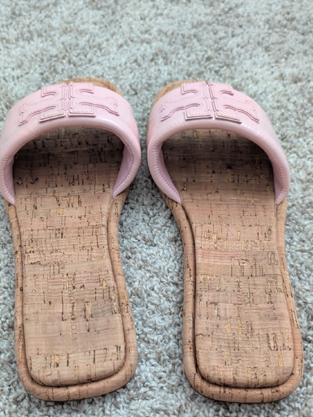 Tory Burch Pink Cork Slide Sandals Size 8.5 - Picture 4 of 11